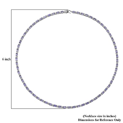 D'Joy Tanzanite and Multi Gemstone 14.75 ctw Necklace in Rhodium Over Sterling Silver 18 Inches