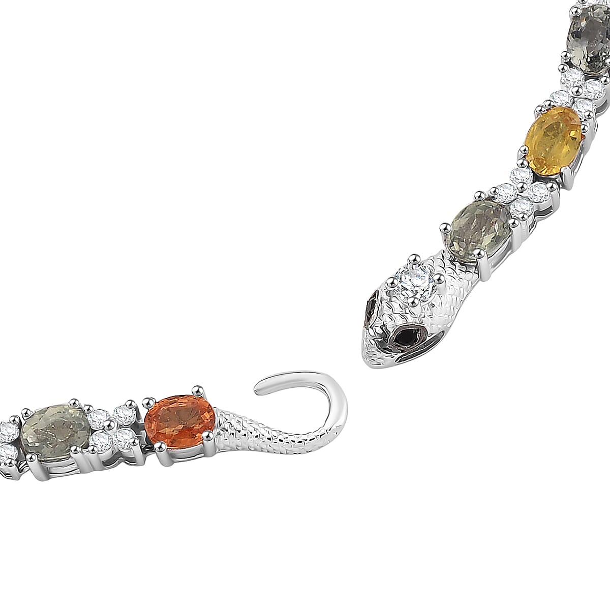Presidential Deal D'Joy Multi Gemstone 19.00 ctw Necklace in Rhodium Over Sterling Silver 18 Inches image number 5