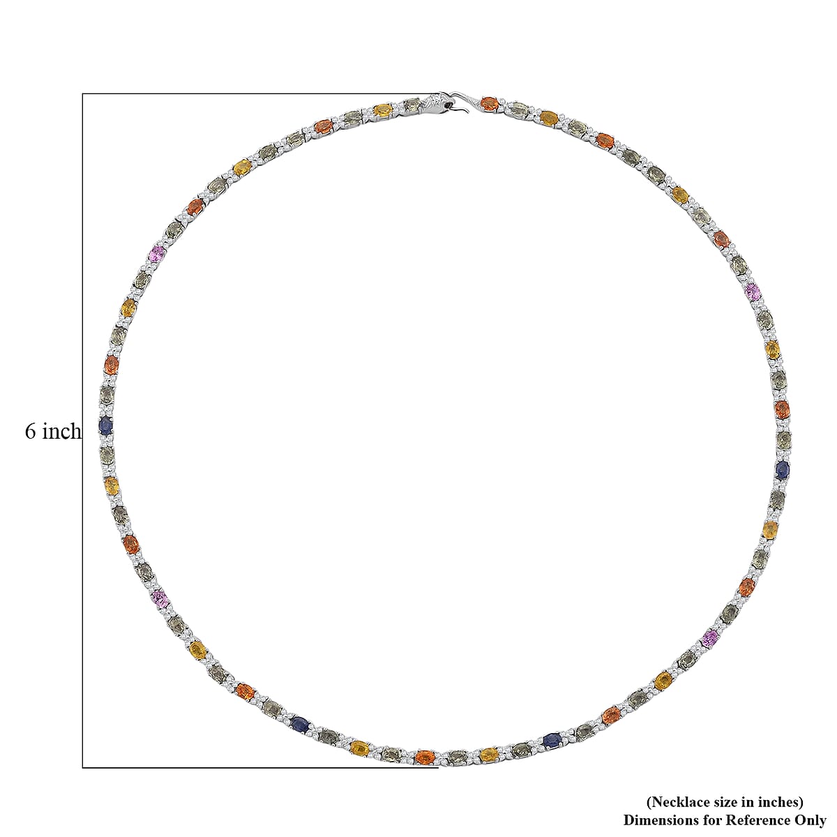 Presidential Deal D'Joy Multi Gemstone 19.00 ctw Necklace in Rhodium Over Sterling Silver 18 Inches image number 6