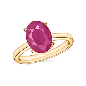 Rhapsody 18K Yellow Gold AAAA Mozambique Ruby Solitaire Ring (Size 10.5) 5.50 Grams 2.60 ctw