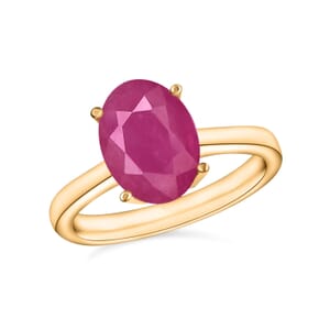 Rhapsody 18K Yellow Gold AAAA Mozambique Ruby Solitaire Ring (Size 8.5) 5.50 Grams 2.60 ctw