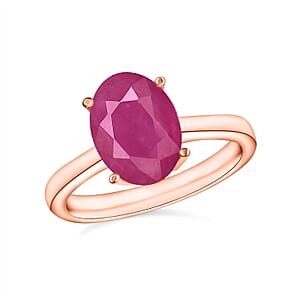 Rhapsody 18K Rose Gold AAAA Mozambique Ruby Solitaire Ring (Size 6.5) 5.50 Grams 2.60 ctw