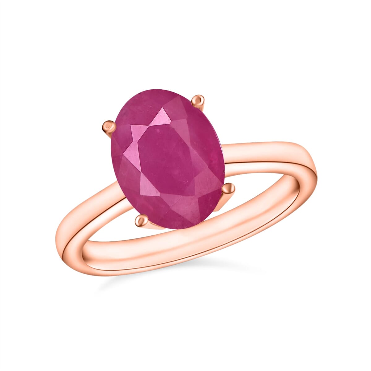 Rhapsody 18K Rose Gold AAAA Mozambique Ruby Solitaire Ring (Size 7.5) 5.50 Grams 2.60 ctw image number 0