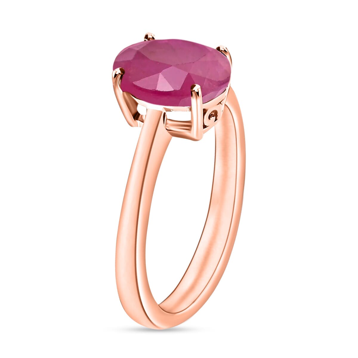 Rhapsody 18K Rose Gold AAAA Mozambique Ruby Solitaire Ring (Size 7.5) 5.50 Grams 2.60 ctw image number 2