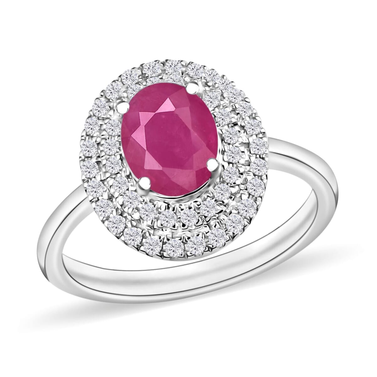 Rhapsody AAAA Mozambique Ruby and E-F VS2 Diamond 1.85 ctw Ring in 18K White Gold (Size 10.0) 4 Grams image number 0