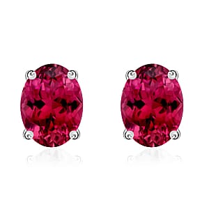 Rhapsody Premium Ouro Fino Rubellite 1.65 ctw Solitaire Stud Earrings in 18K White Gold (Del. in 10-12 Days)