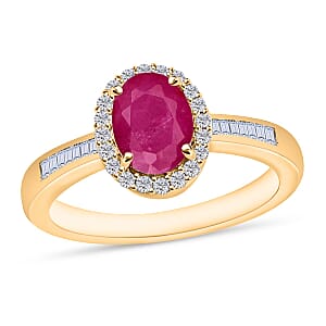 Rhapsody AAAA Mozambique Ruby and E-F VS2 Diamond Ring in 18K Yellow Gold (Size 6.5) 1.89 ctw