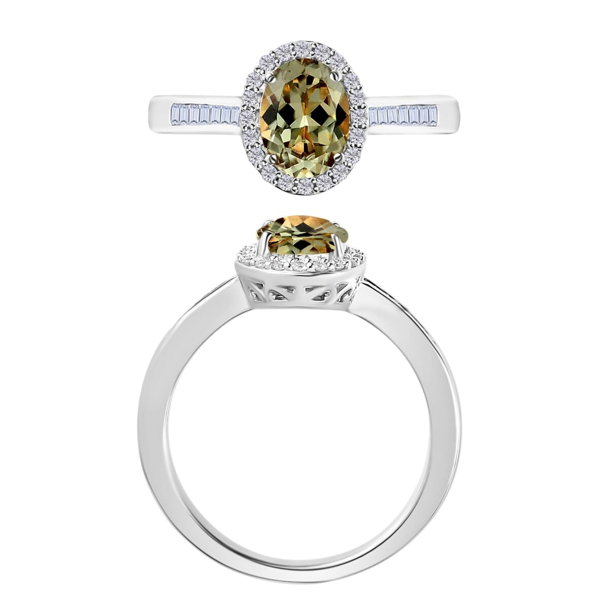 Rhapsody AAAA Turkizite and E-F VS2 Diamond Ring in 18K White Gold (Size 7.5) 1.59 ctw image number 3