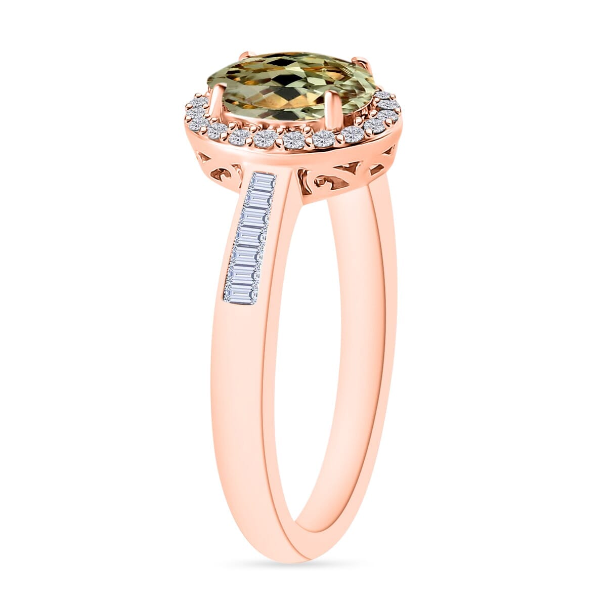 Rhapsody AAAA Turkizite and E-F VS2 Diamond Ring in 18K Rose Gold (Size 6.5) 1.59 ctw image number 2