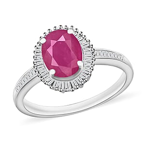 Rhapsody AAAA Mozambique Garnet and E-F VS2 Diamond Ring in 18K White Gold (Size 11.5) 1.85 ctw