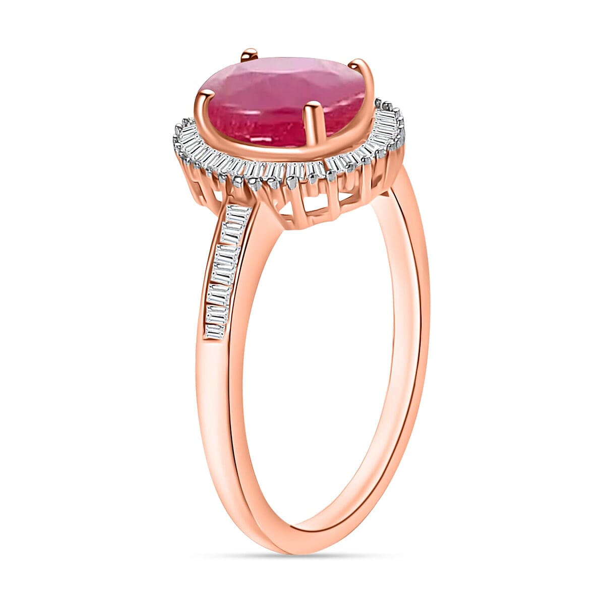 Rhapsody AAAA Mozambique Garnet and E-F VS2 Diamond Ring in 18K Yellow Gold (Size 11.5) 1.85 ctw image number 2