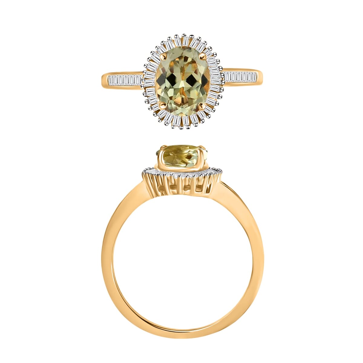 Rhapsody AAAA Turkizite and E-F VS2 Diamond Ring in 18K Yellow Gold (Size 4.5) 5 Grams 1.55 ctw image number 3