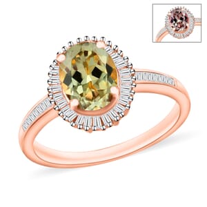 Rhapsody AAAA Turkizite and E-F VS2 Diamond Ring in 18K Rose Gold (Size 4.5) 5 Grams 1.55 ctw