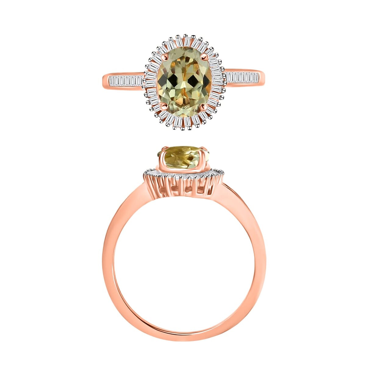 Rhapsody AAAA Turkizite and E-F VS2 Diamond Ring in 18K Rose Gold (Size 9.0) 5 Grams 1.55 ctw image number 3