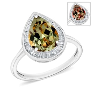 Rhapsody AAAA Turkizite and E-F VS2 Diamond Ring in 18K White Gold (Size 6.5) 4.50 Grams 2.21 ctw