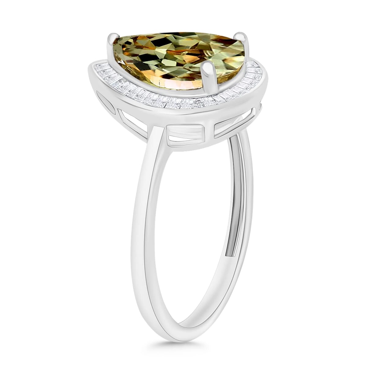 Rhapsody AAAA Turkizite and E-F VS2 Diamond Ring in 18K White Gold (Size 6.5) 4.50 Grams 2.21 ctw image number 2