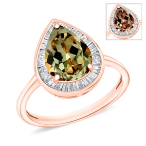 Rhapsody AAAA Turkizite and E-F VS2 Diamond Ring in 18K Rose Gold (Size 12.0) 4.50 Grams 2.21 ctw