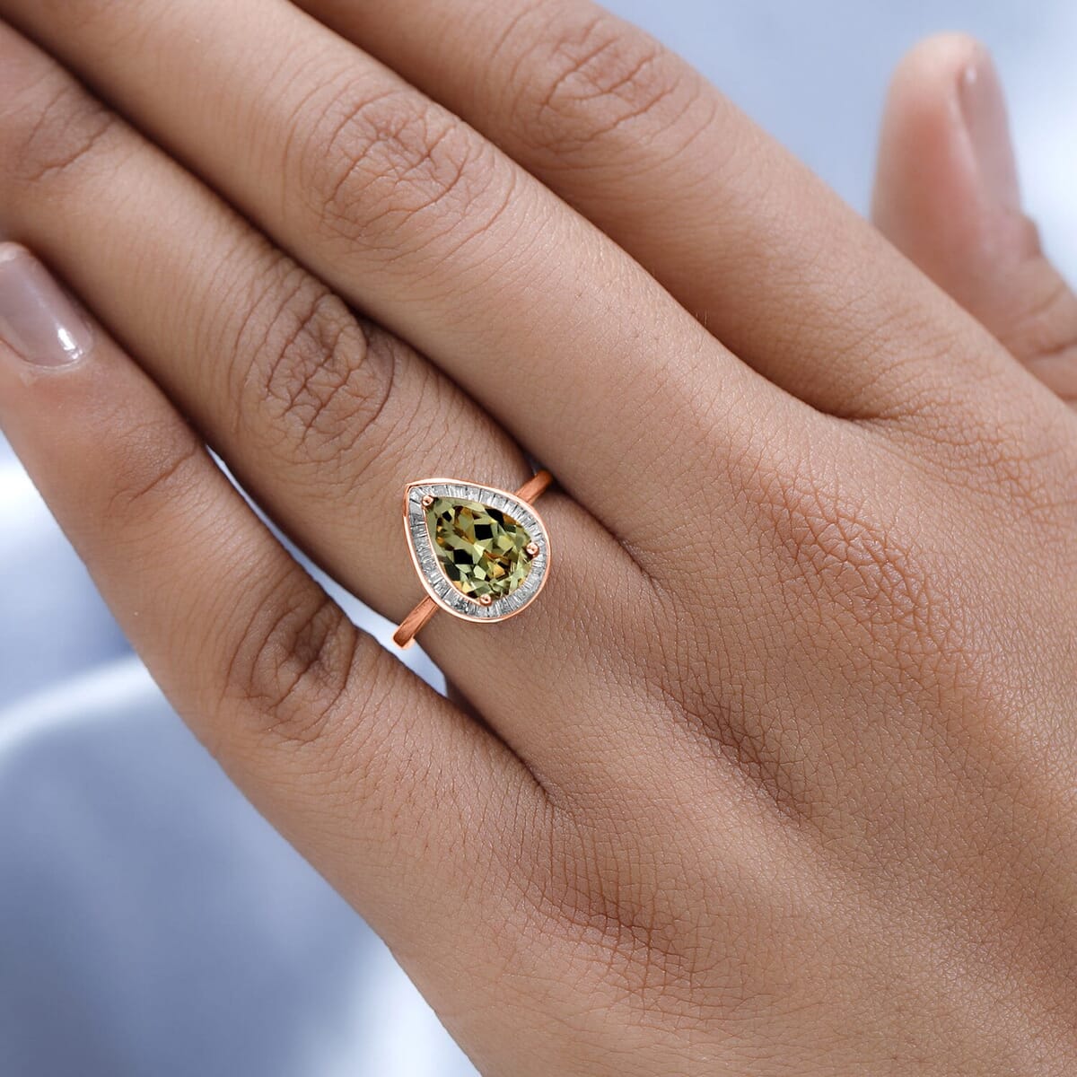 Rhapsody AAAA Turkizite and E-F VS2 Diamond Ring in 18K Rose Gold (Size 12.0) 4.50 Grams 2.21 ctw image number 1