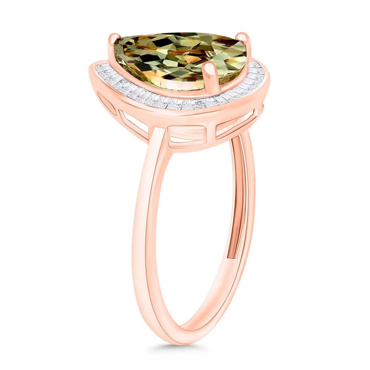 Rhapsody AAAA Turkizite and E-F VS2 Diamond Ring in 18K Rose Gold (Size 12.0) 4.50 Grams 2.21 ctw image number 2