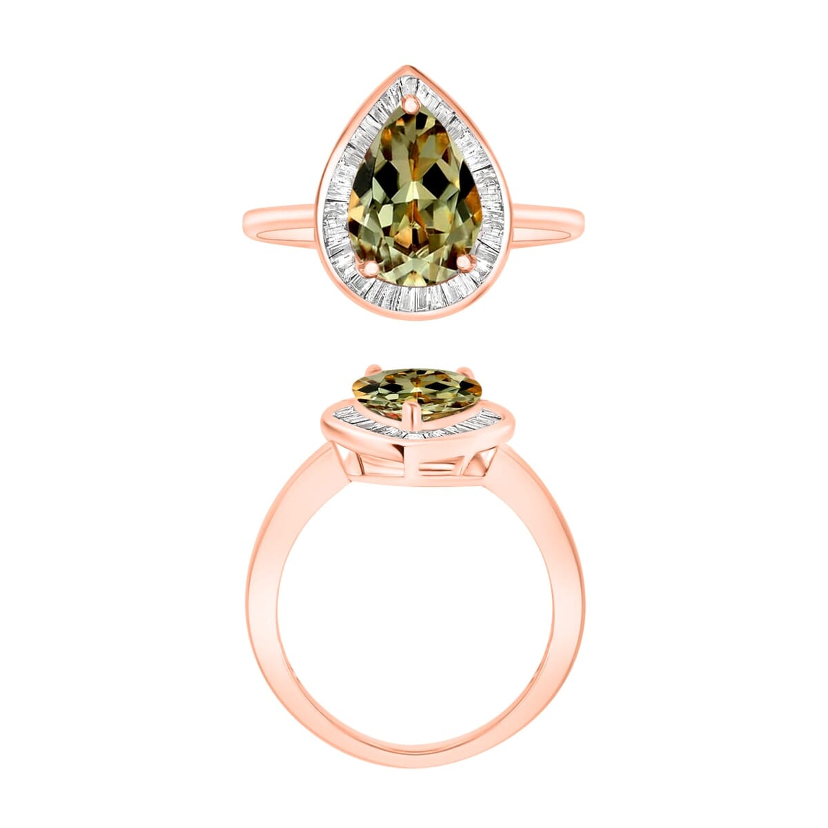 Rhapsody AAAA Turkizite and E-F VS2 Diamond Ring in 18K Rose Gold (Size 12.0) 4.50 Grams 2.21 ctw image number 3