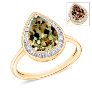 Rhapsody AAAA Turkizite and E-F VS2 Diamond Ring in 18K Yellow Gold (Size 8.0) 4.50 Grams 2.21 ctw
