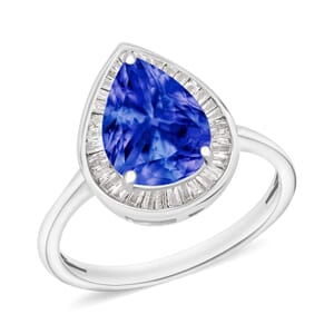 Rhapsody AAAA Tanzanite and E-F VS2 Diamond Ring in 18K White Gold (Size 6.5) 4.50 Grams 2.21 ctw