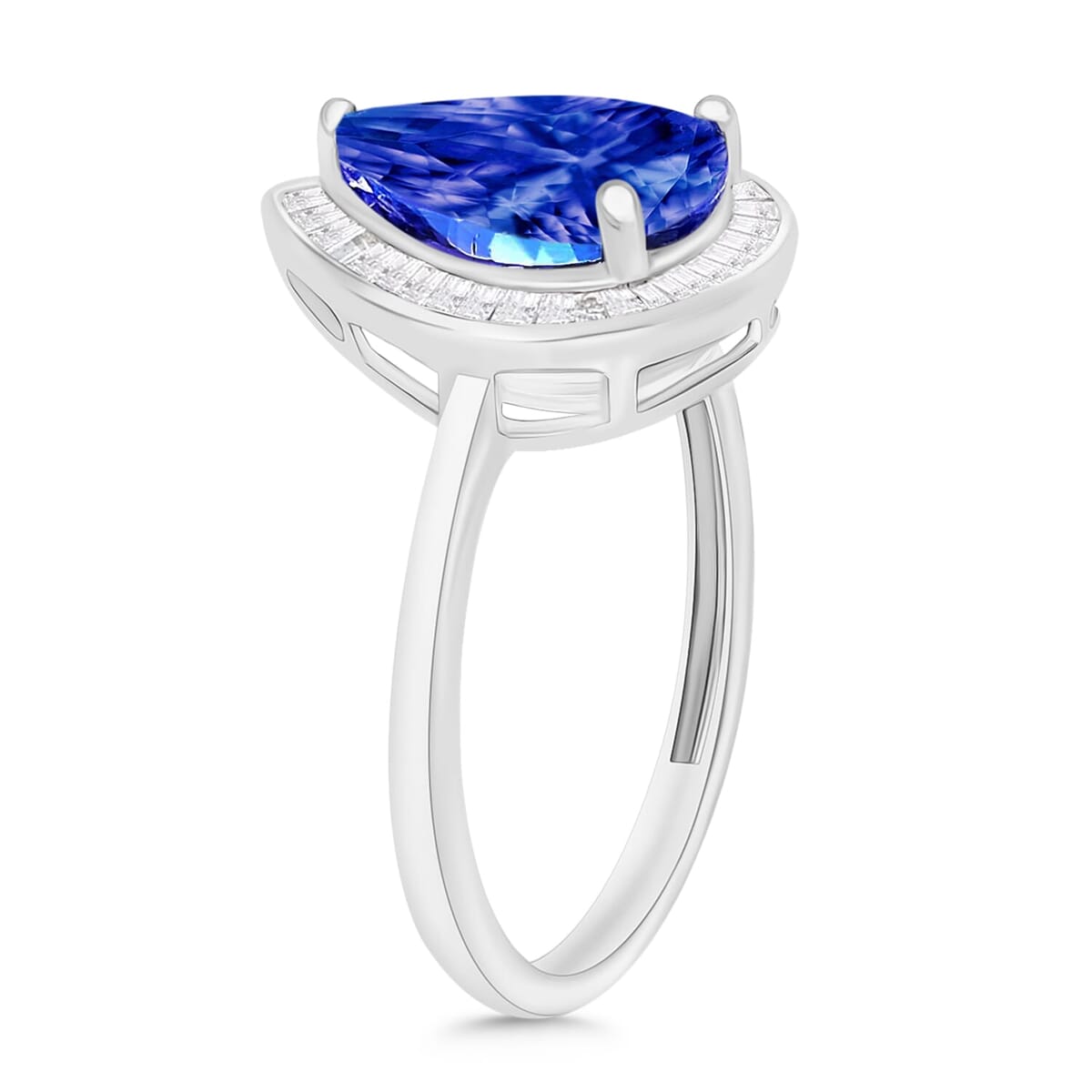 Rhapsody AAAA Tanzanite and E-F VS2 Diamond Ring in 18K White Gold (Size 6.5) 4.50 Grams 2.21 ctw image number 2