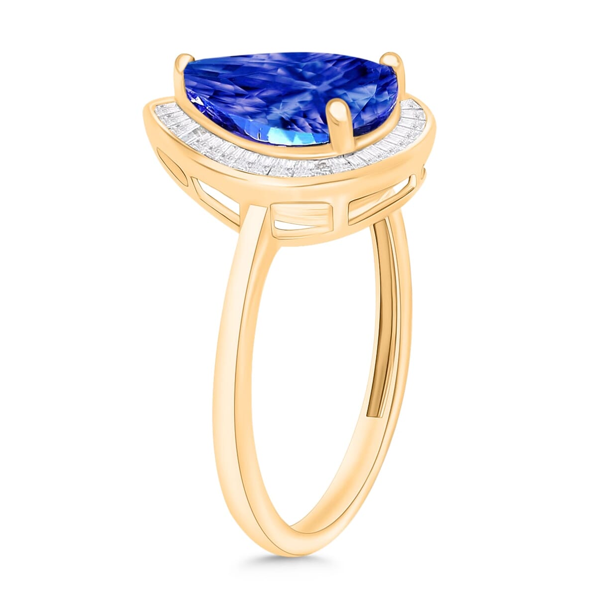 Rhapsody AAAA Tanzanite and E-F VS2 Diamond Ring in 18K Yellow Gold (Size 8.5) 4.50 Grams 2.21 ctw image number 2