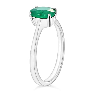 Rhapsody 18K White Gold AAAA Kagem Zambian Emerald Solitaire Ring (Size 12.0) 5.50 Grams 1.20 ctw (Del. in 10-12 Days)
