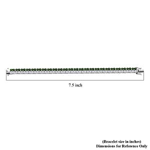 D'Joy Chrome Diopside and Moissanite 16.90 ctw Regal Radiance Bracelet in Rhodium Over Sterling Silver (7.25 In)