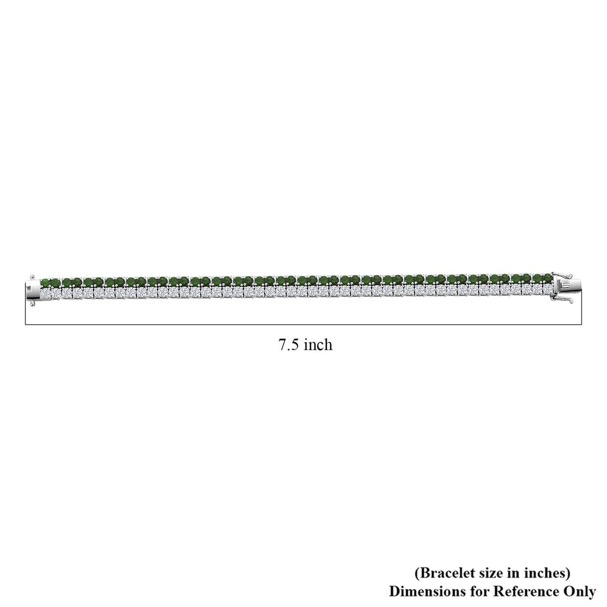 Chrome Diopside, Moissanite Bracelet in Rhodium Over Sterling Silver (8.00 In) 17.00 ctw image number 3