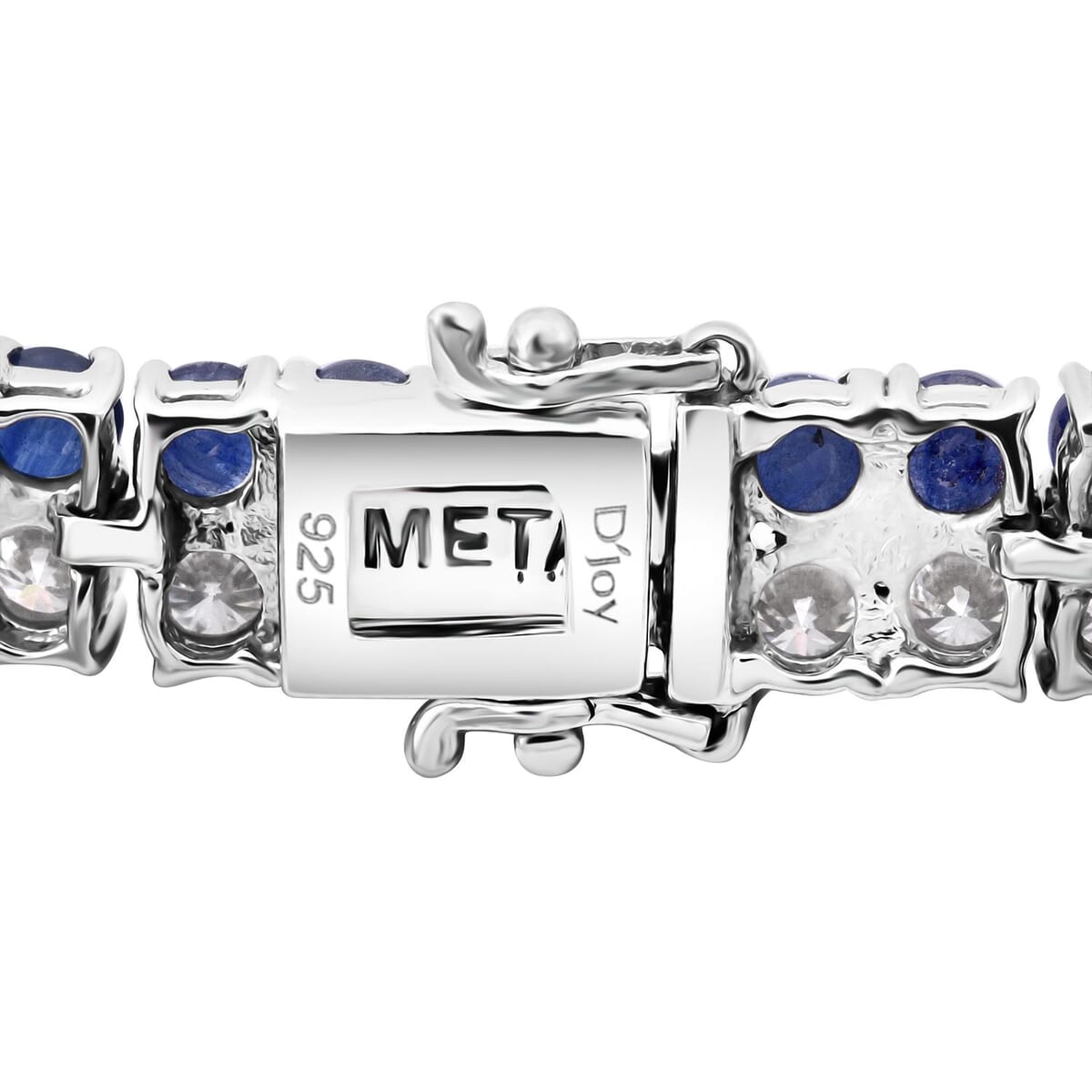 Masoala Sapphire (D), Moissanite Bracelet in Rhodium Over Sterling (6.50 In) 19.90 ctw image number 2