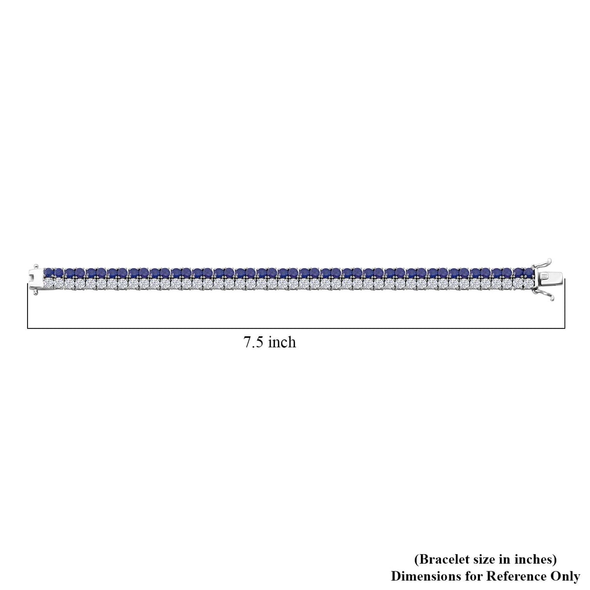 Masoala Sapphire (D), Moissanite Bracelet in Rhodium Over Sterling (6.50 In) 19.90 ctw image number 3