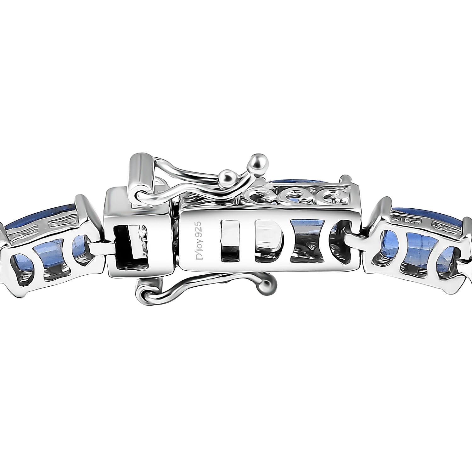 D'Joy Premium Kashmir Kyanite 15.25 ctw Midnight Heirloom Bracelet in Rhodium Over Sterling Silver (6.50 In)