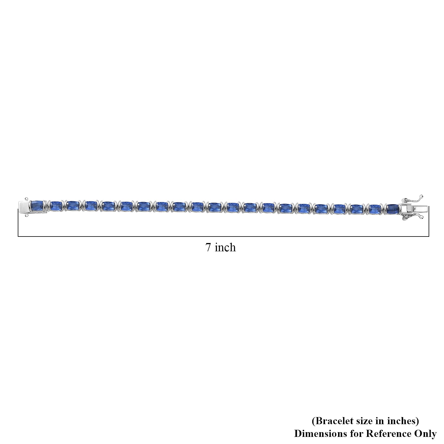 D'Joy Premium Kashmir Kyanite 15.25 ctw Midnight Heirloom Bracelet in Rhodium Over Sterling Silver (6.50 In)