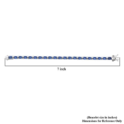 D'Joy Premium Kashmir Kyanite 15.25 ctw Midnight Heirloom Bracelet in Rhodium Over Sterling Silver (6.50 In)
