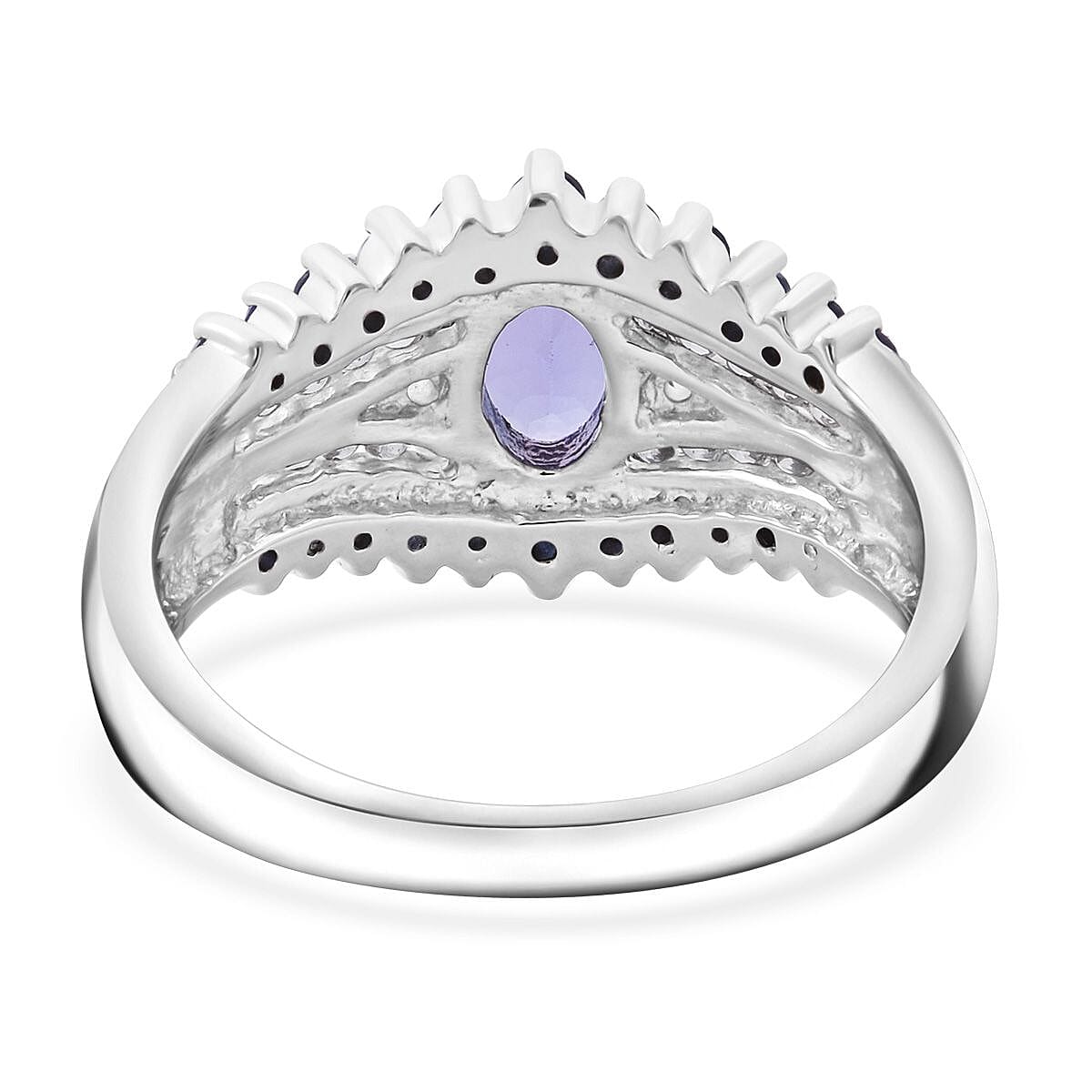  D'Joy Tanzanite and Multi Gemstone 1.90 ctw Ring in Rhodium Over Sterling Silver (Size 10.0) image number 4