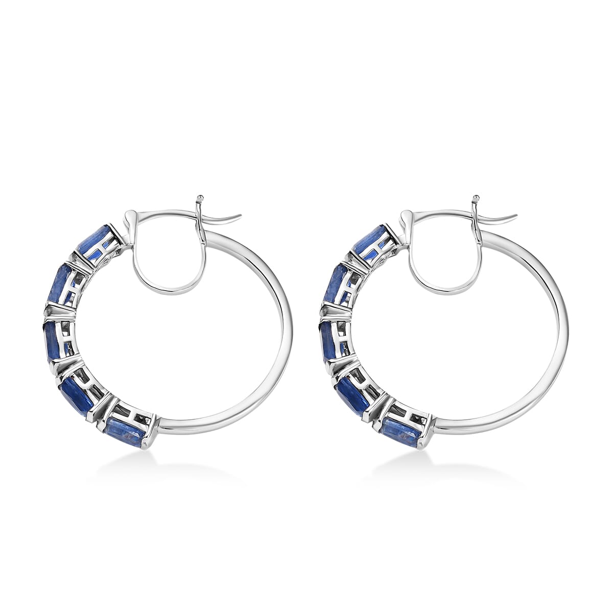 D'Joy Nilamani 6.75 ctw Hoop Earrings in Rhodium Over Sterling Silver image number 3