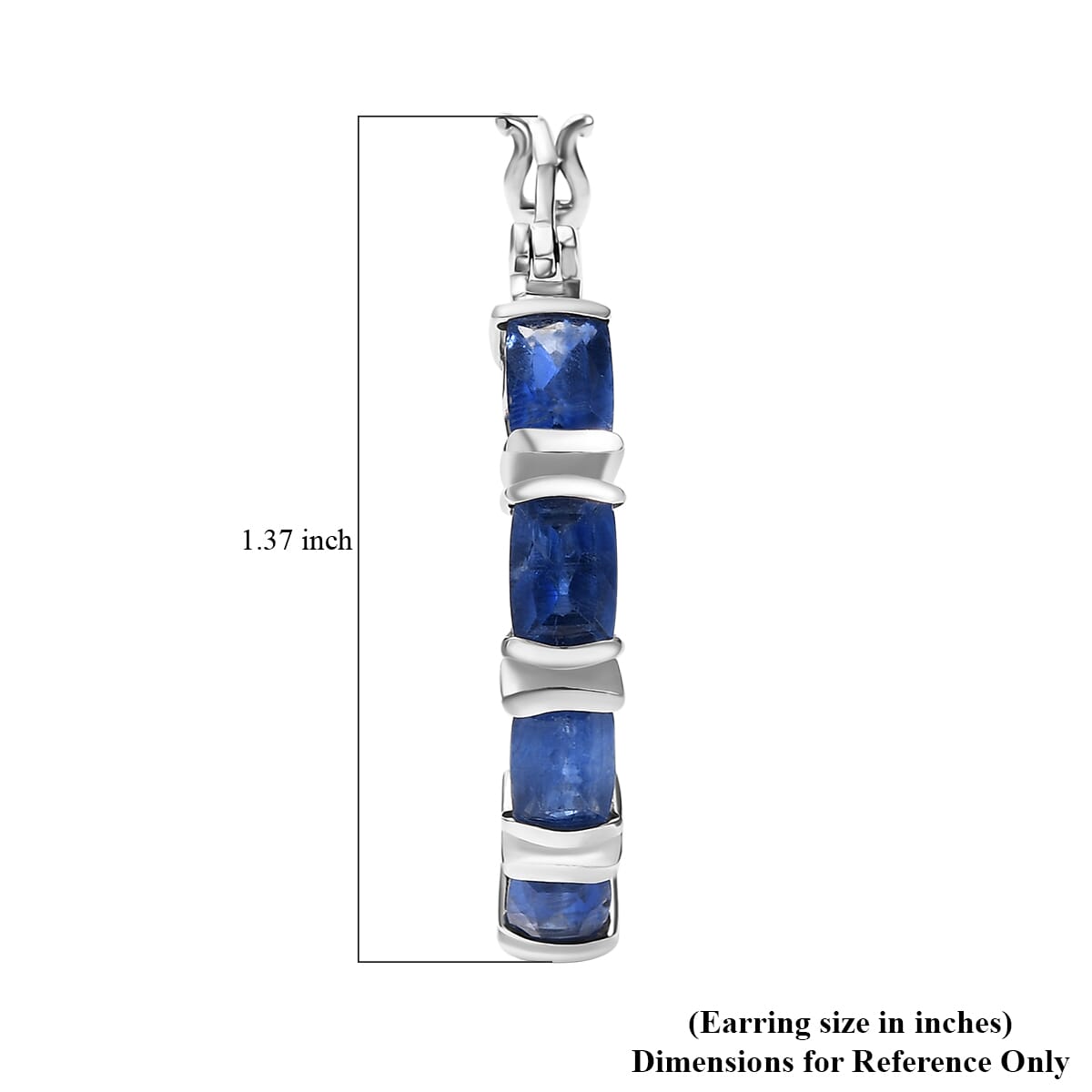 D'Joy Nilamani 6.75 ctw Hoop Earrings in Rhodium Over Sterling Silver image number 4