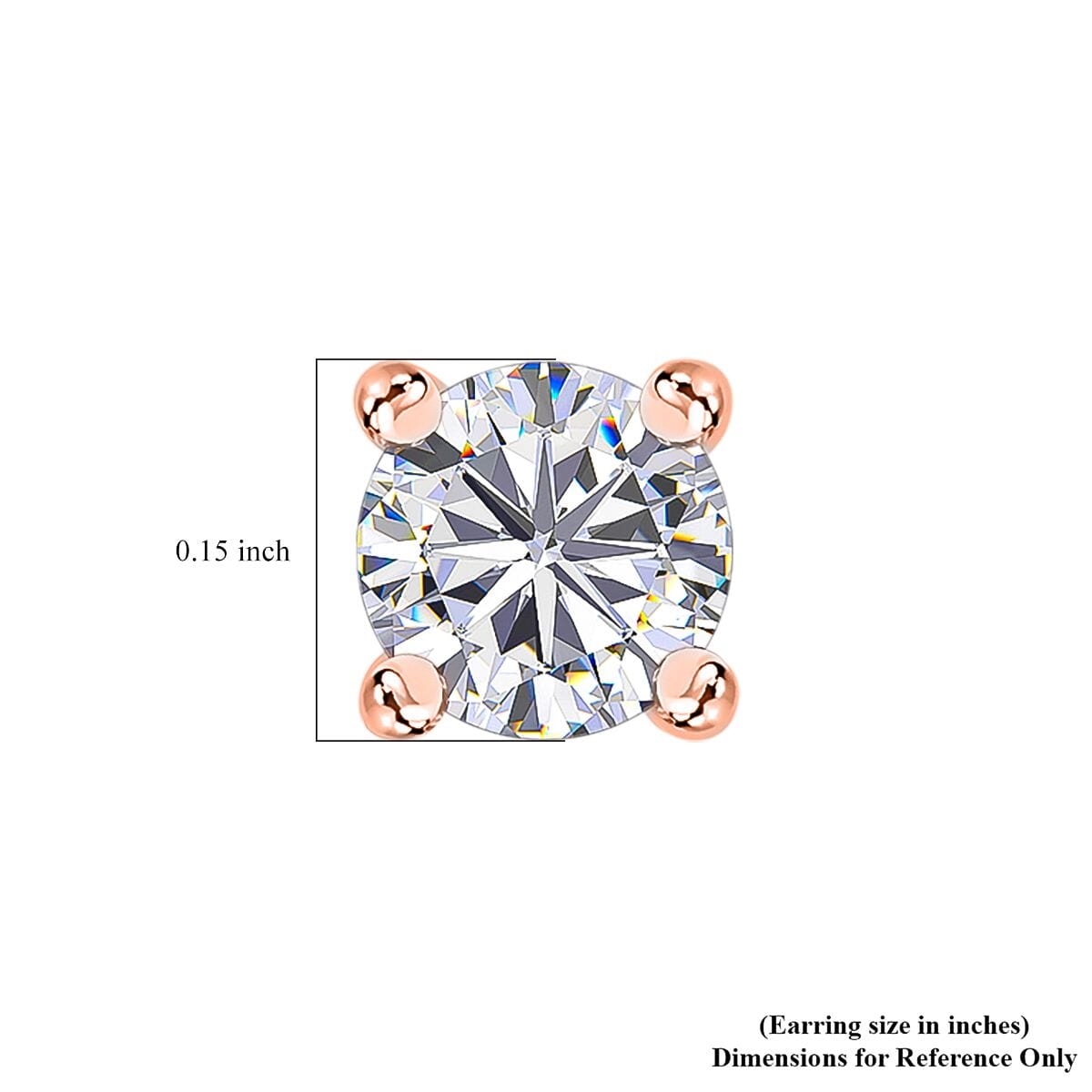 Luxuriant Lab Grown Diamond (SI) Solitaire Stud Earrings in 18K Vermeil RG Over Sterling Silver 0.50 ctw image number 4