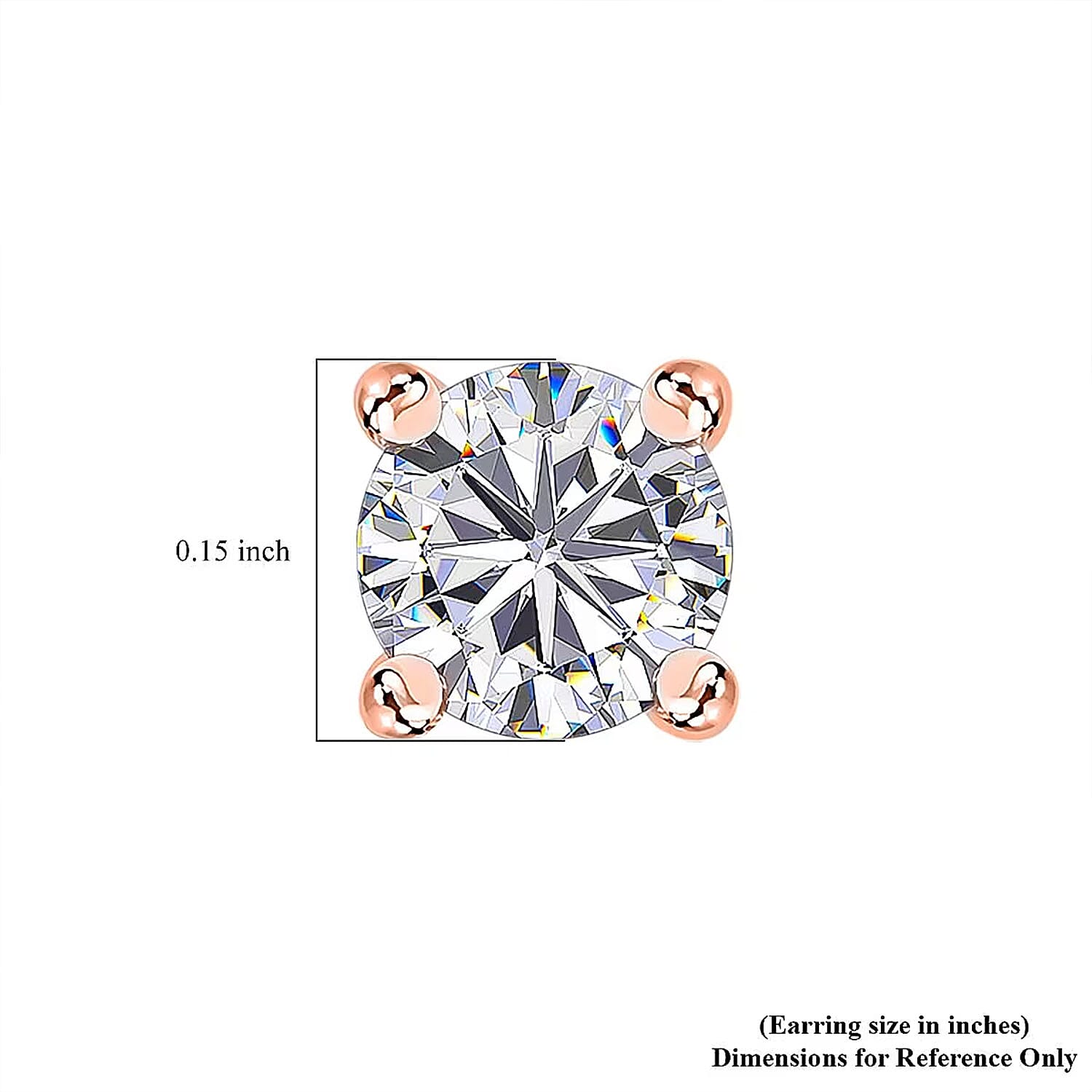 Luxuriant Lab Grown Diamond SI 0.50 ctw Solitaire Stud Earrings in 18K Vermeil Rose Gold Over Sterling Silver