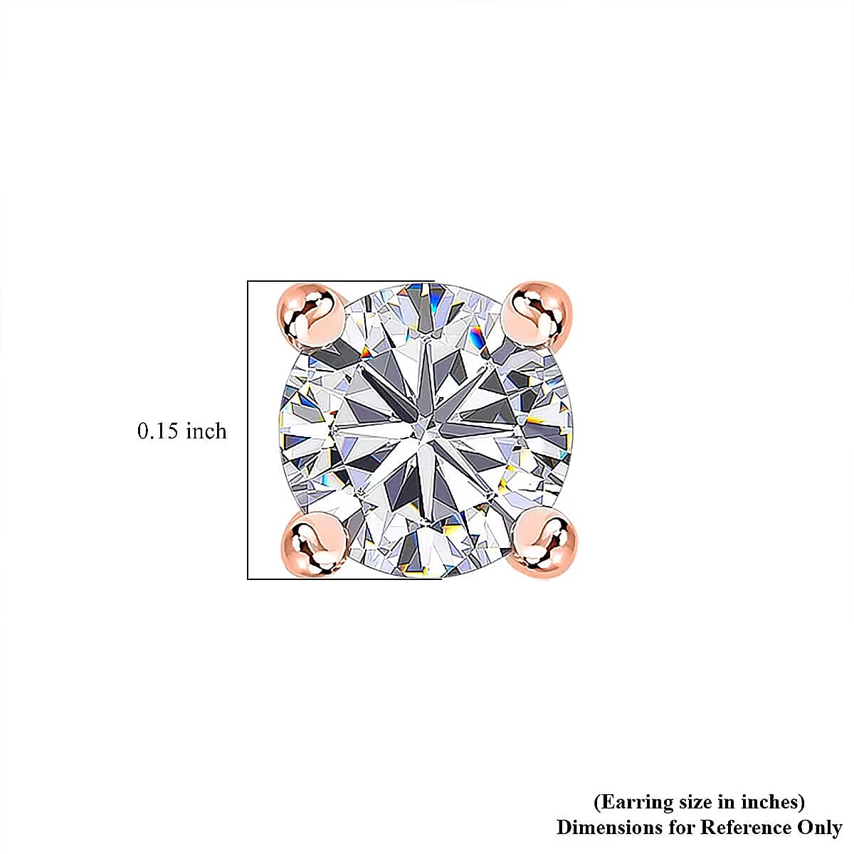 Luxuriant Lab Grown Diamond SI 0.50 ctw Solitaire Stud Earrings in 18K Vermeil Rose Gold Over Sterling Silver image number 6