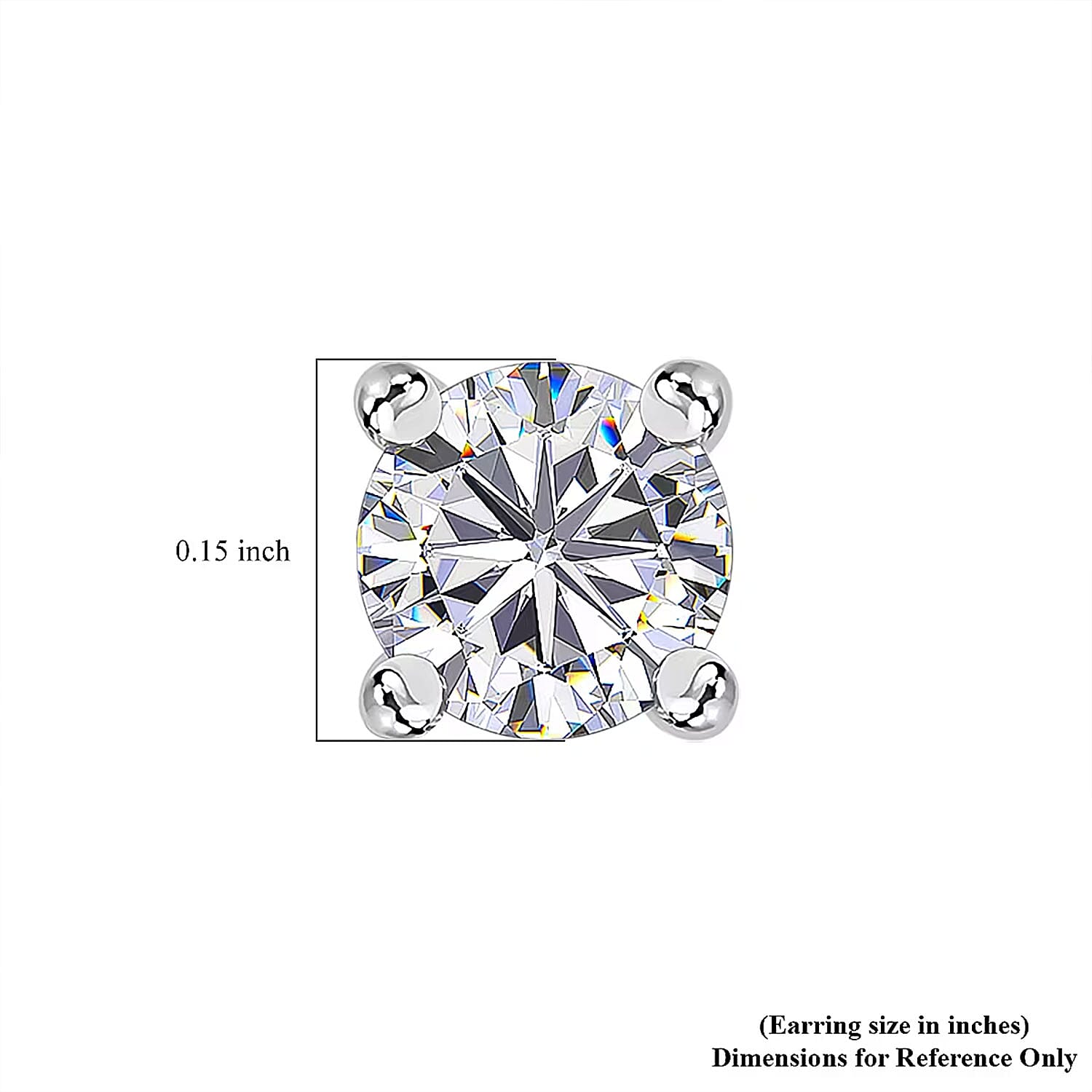 Luxuriant Lab Grown Diamond SI 0.50 ctw Solitaire Stud Earrings in Rhodium Over Sterling Silver