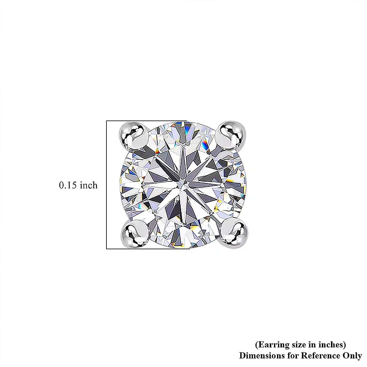 Luxuriant Lab Grown Diamond SI 0.50 ctw Solitaire Stud Earrings in Rhodium Over Sterling Silver image number 6