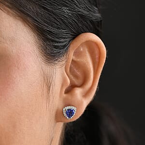 Certified & Appraised Rhapsody 950 Platinum AAAA Tanzanite, Diamond (E-F, VS) Earrings (Del. in 10-15 Days) 1.46 ctw