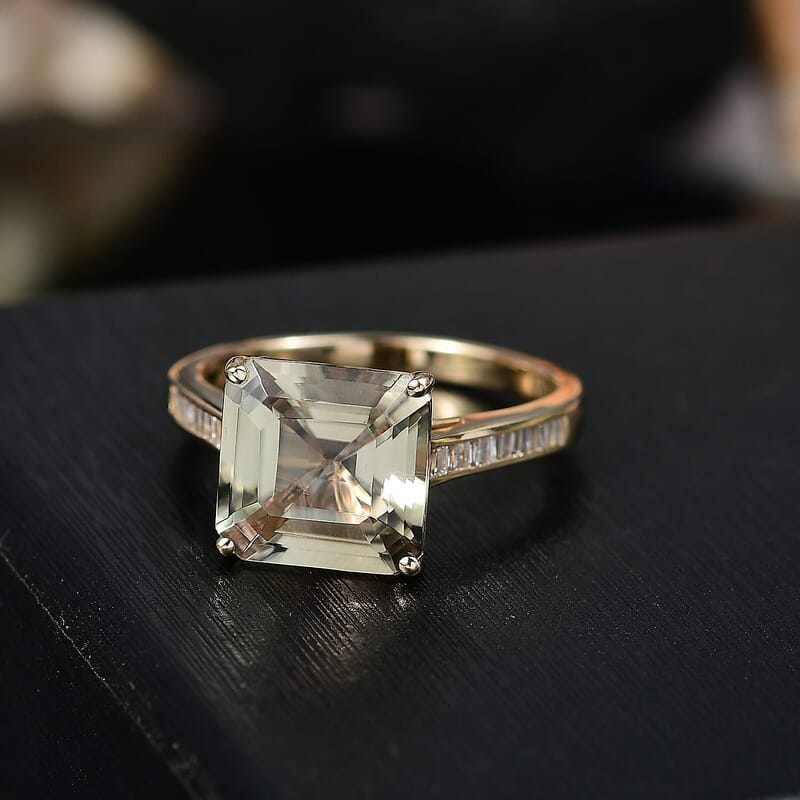 Certified & Appraised Luxoro 14K Yellow Gold AAA Turkizite and Diamond (G-H, I2) Ring (Size 5.0) 5.25 ctw