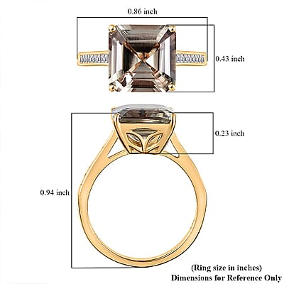 Certified & Appraised Luxoro 14K Yellow Gold AAA Turkizite and Diamond (G-H, I2) Ring (Size 5.0) 5.25 ctw