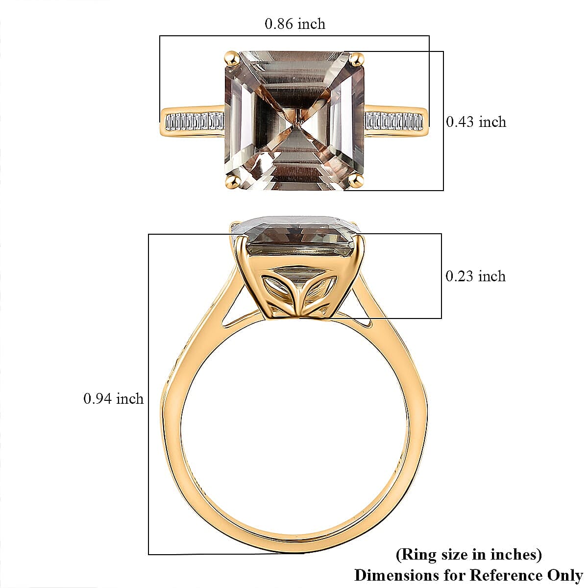 Certified & Appraised Luxoro AAA Turkizite and G-H I2 Diamond Ring in 14K Yellow Gold (Size 10.0) 5.25 ctw (Del. in 10-15 Days) image number 5
