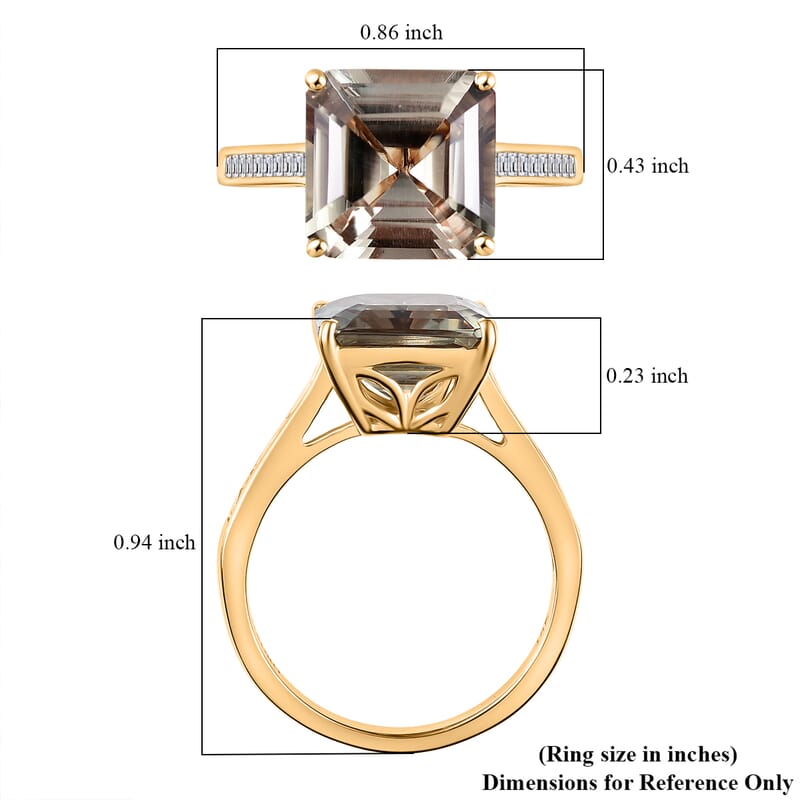 Certified & Appraised Luxoro AAA Turkizite and G-H I2 Diamond Ring in 14K Yellow Gold (Size 8.0) 5.25 ctw