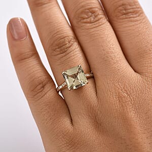 Certified & Appraised Luxoro AAA Turkizite and G-H I2 Diamond Ring in 14K Yellow Gold (Size 10.0) 5.25 ctw (Del. in 10-15 Days)